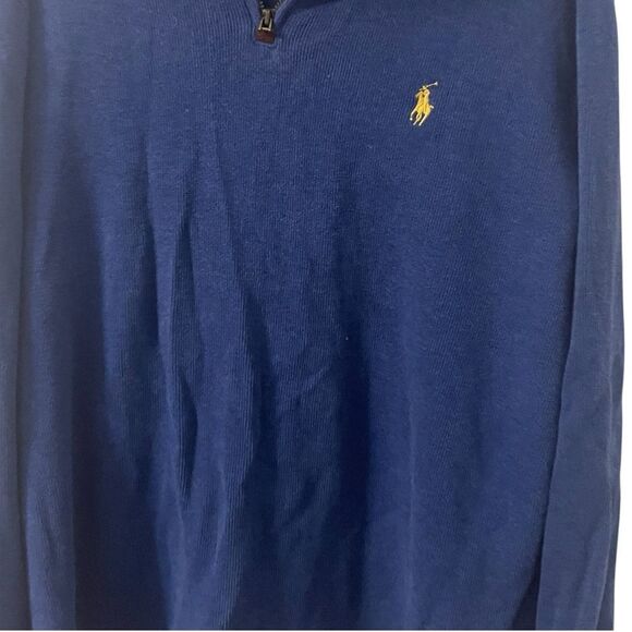 Polo Ralph Lauren Collared 1/4 Zip Blue Pull Over Sweater men Size small - Picture 8 of 16